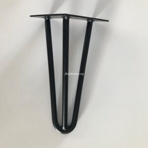 Hairpin Legs 4 pcs. for Ikea furniture made from steel, 3-rod with plate, black mat